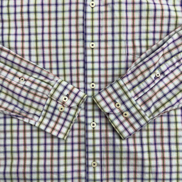 Alan Flusser Men's Luxury Button Down Shirt Old Money 100% Cotton Multicolor, L - Picture 8 of 11